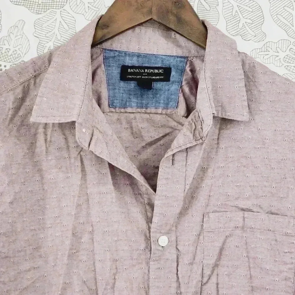 💥   Stretch Soft Textured Button down Long sleeve Men's Shirt M